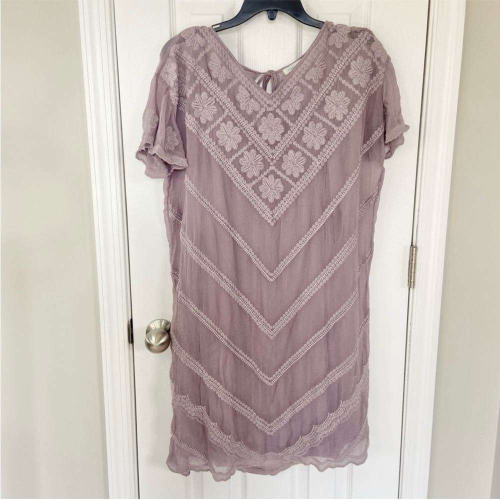 Sundance Violette Dress In Amethyst Purple Lace Cupro Lined Size XS